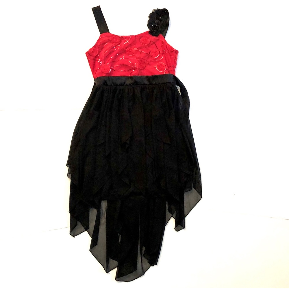 3/$25 Tween Diva Girls Red & Black High-Low Dress
